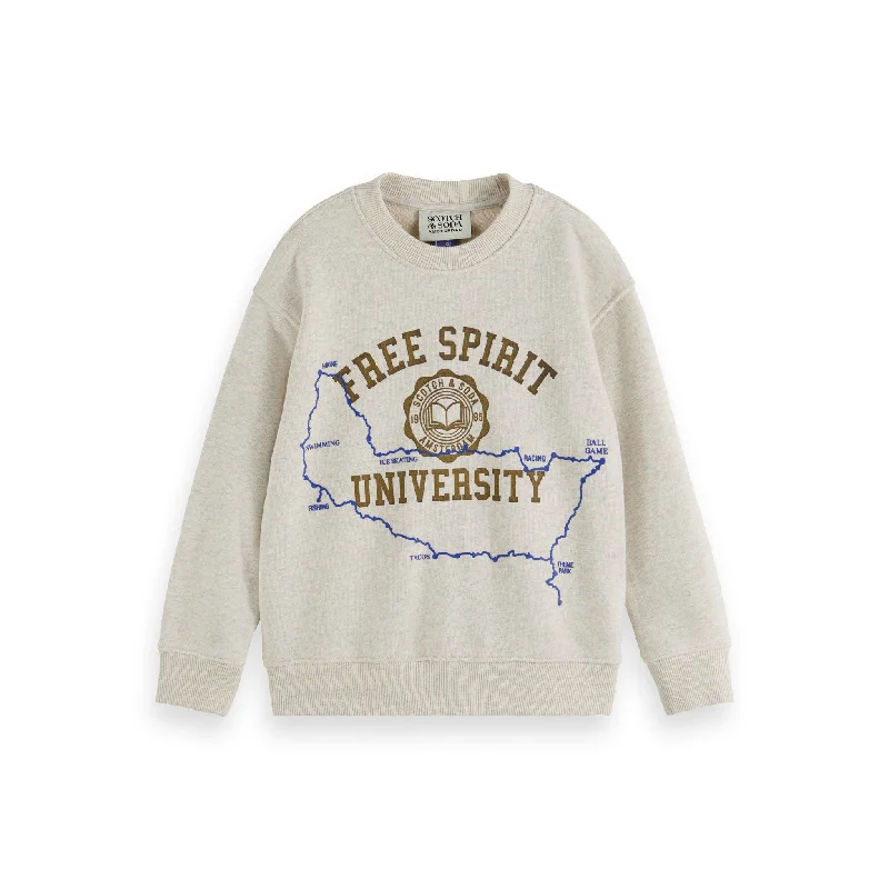 Scotch Shrunk Ecru Logo Carrier Crewneck