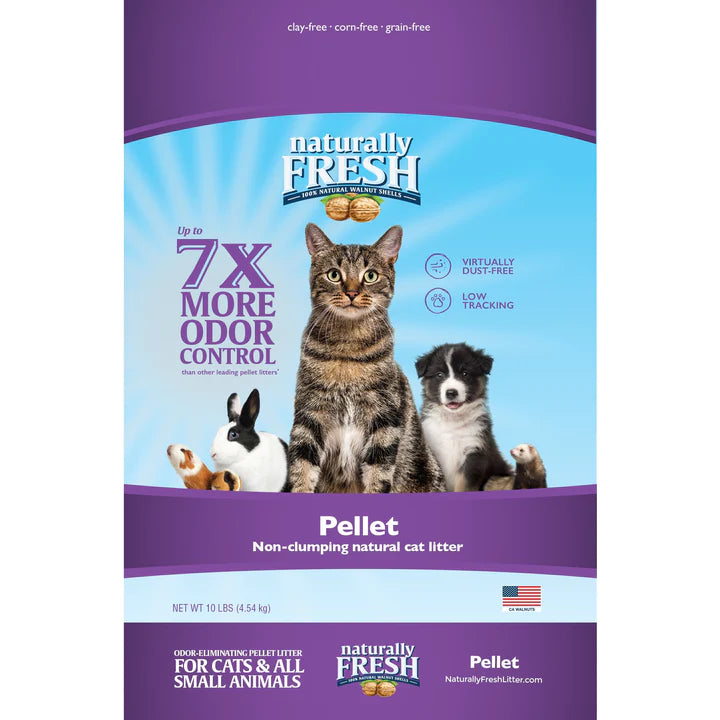 NATURALLY FRESH PELLET FORMULA UNSCENTED NON-CLUMPING WALNUT CAT LITTER, 10 LBS.