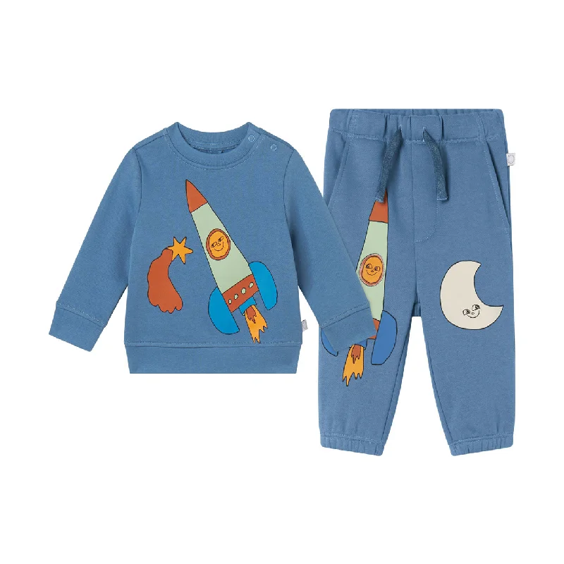 Stella McCartney  Blue Rocker Star And Moon Baby Tracksuit