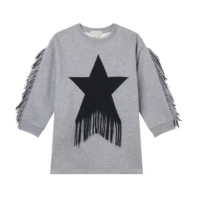 Stella McCartney  Grey Star Patch Fleece Dress