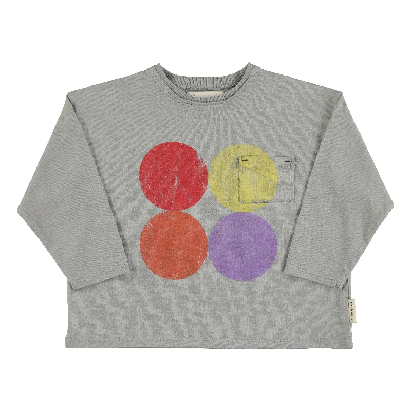 Piupiuchick Grey w/ Multicolor Circles Print Tee