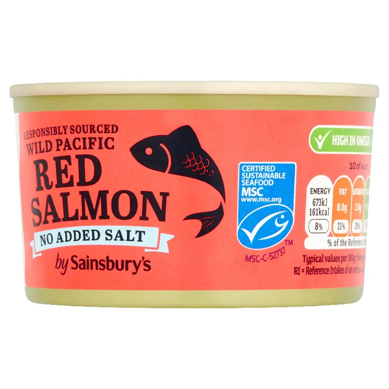 Sainsbury's Wild Pacific Red Salmon No Added Salt 212g