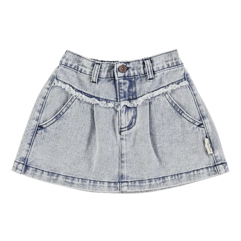 Piupiuchick Light Blue Washed Short Skirt