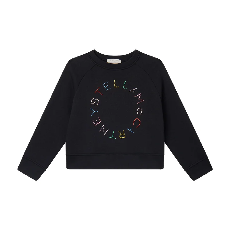 Stella McCartney  Black Multicolor Dot Logo Sweatshirt