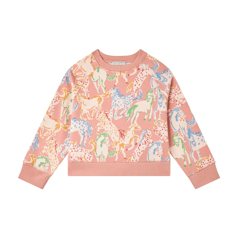 Stella McCartney  Pink Prairie Horses Sweatshirt