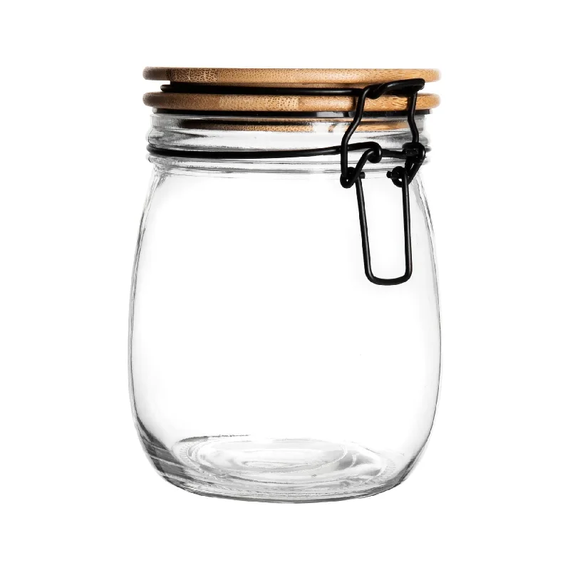 750ml Air tight Glass Storage Jar with Wooden Clip Lid - By Argon Tableware