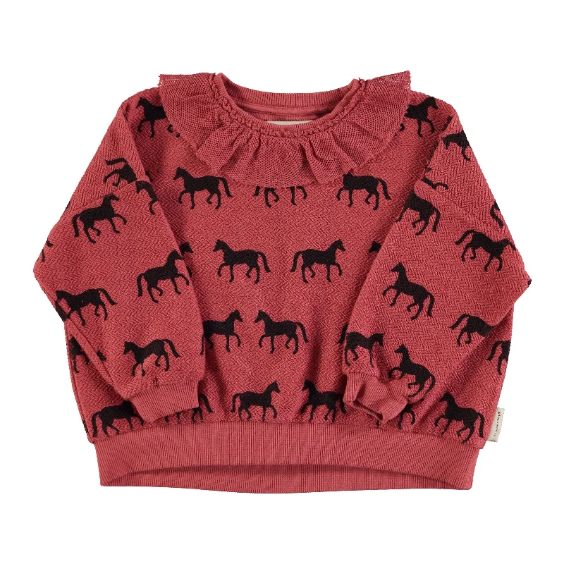 Piupiuchick Old Pink w/ Black Horses Sweatshirt