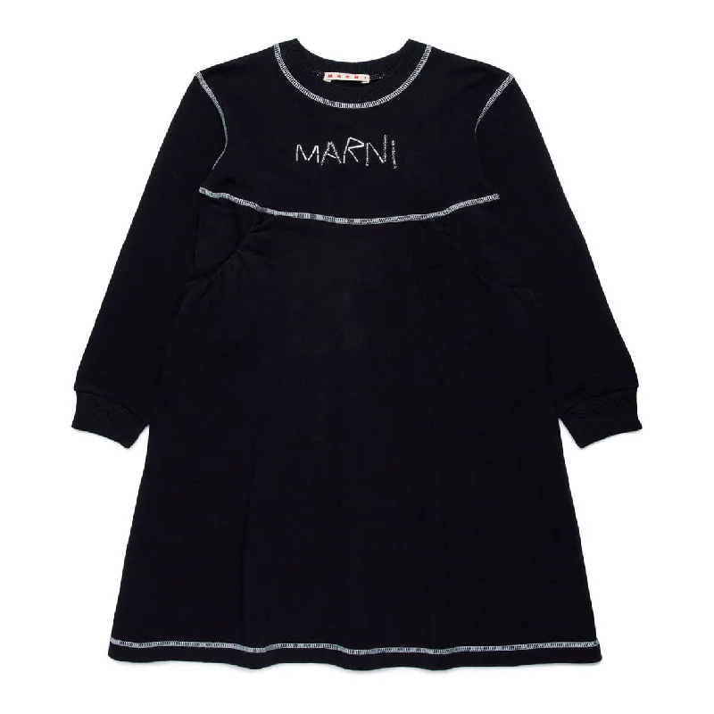 Marni Black Seamed Dress