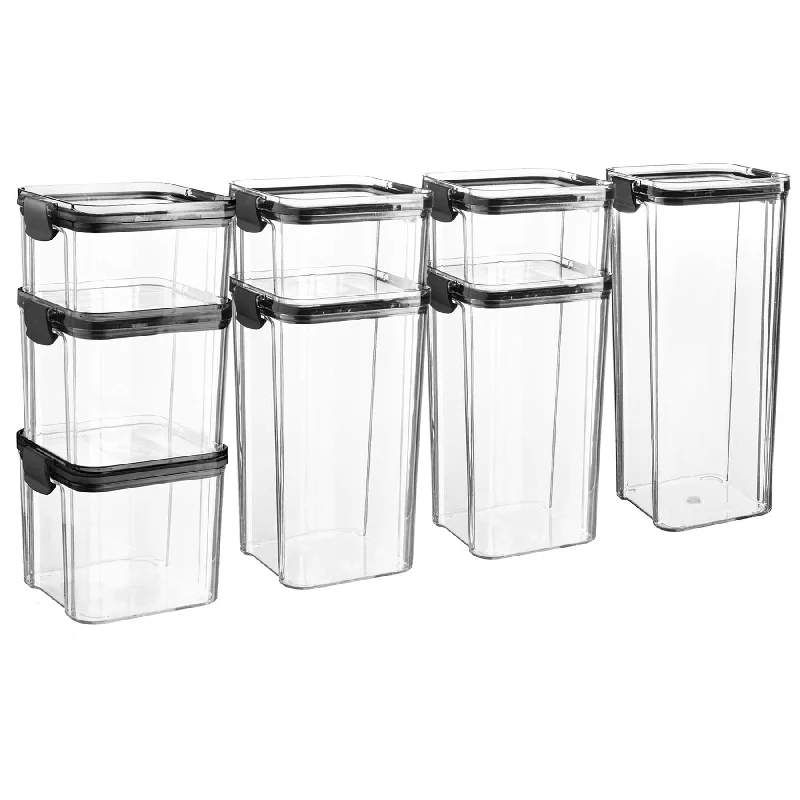 8pc Plastic Air Tight Food Storage Containers Set - By Argon Tableware