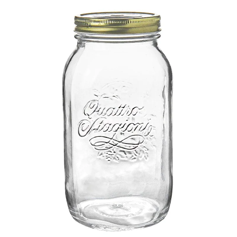 1L Quattro Stagioni Glass Storage Jar - By Bormioli Rocco