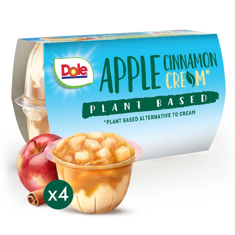 Dole Apple & Cinnamon with Plant Based Cream Dessert 4x123g