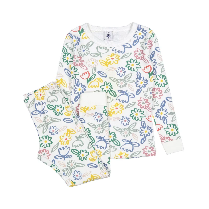 Petit Bateau White Floral Pajamas