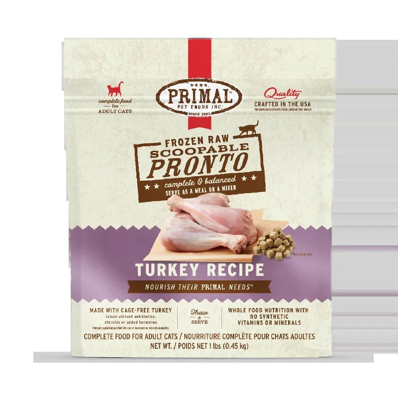 Primal Cat Raw Frozen Pronto 1lb Turkey