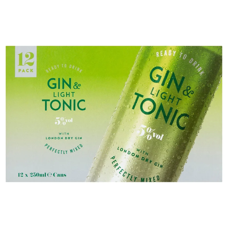 Sainsbury's Gin & Light Tonic with London Dry Gin 12x250ml