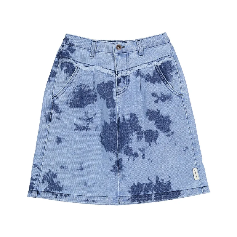 Piupiuchick Blue Tie Dye Denim Skirt