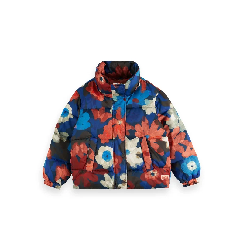 Scotch Shrunk Floral Short Puffer Jacket