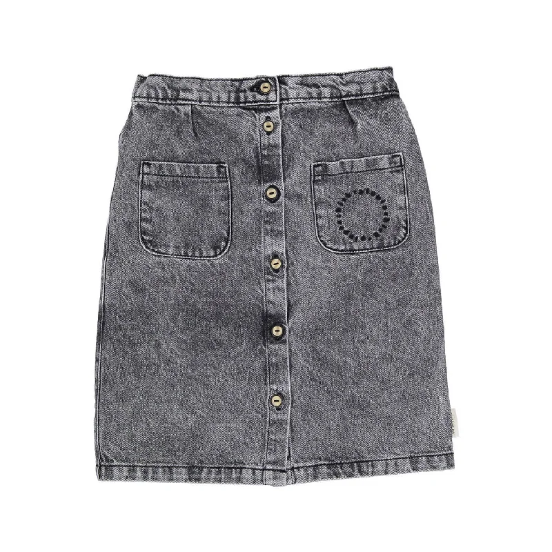 Piupiuchick Black Washed Denim Skirt