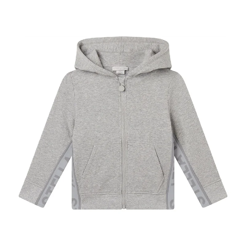 Stella McCartney  Grey Logo Tape Hooded Zip Up