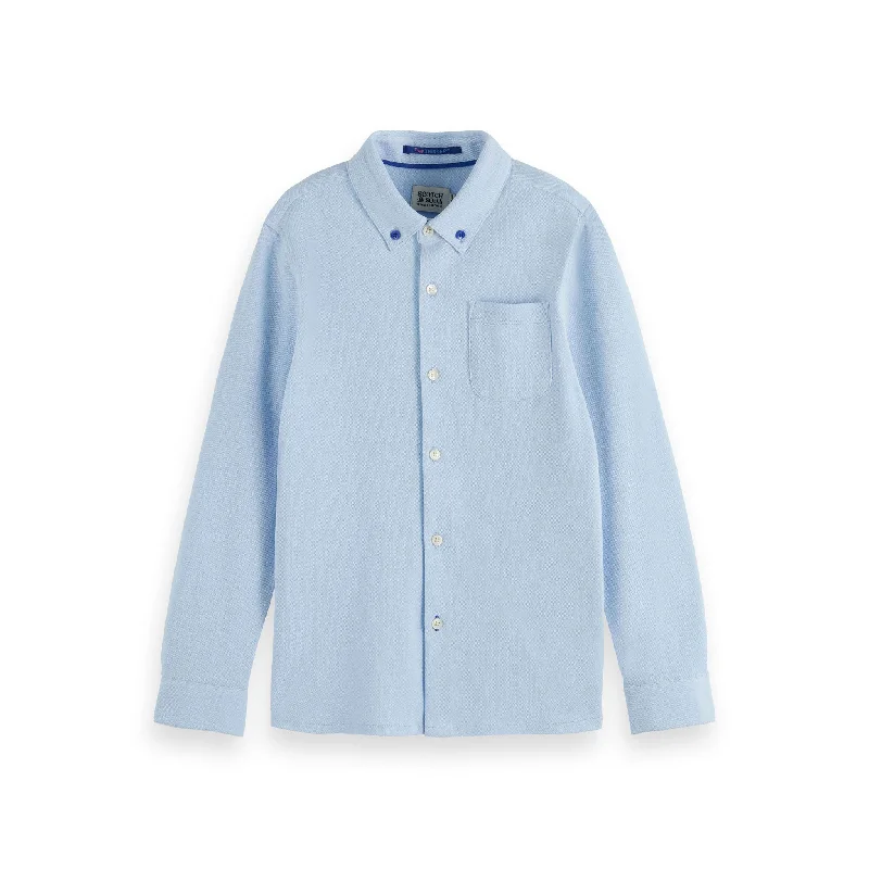 Scotch Shrunk Fresh Blue Pique Shirt