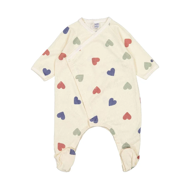 Petit Bateau Multi Color Heart Print Footie