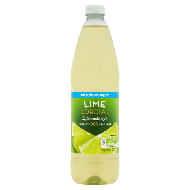 Sainsbury's Lime Cordial No Added Sugar 1L