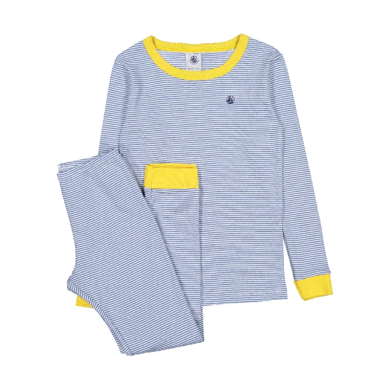 Petit Bateau Blue White Striped Pajamas