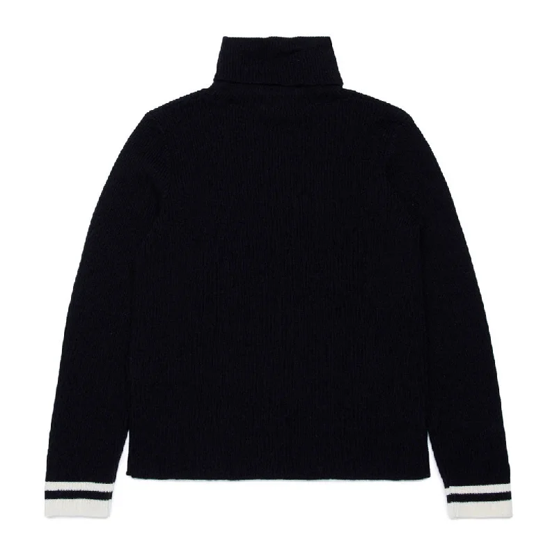 Marni Black Logo Embroidered Turtleneck