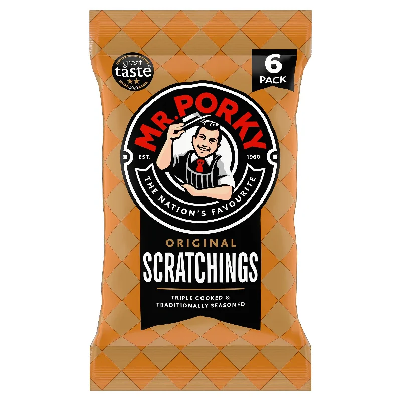 Mr Porky Original Pork Scratchings x6 16.5g