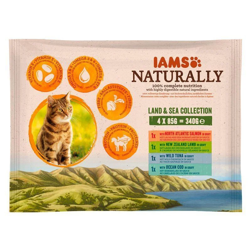    - Purina Pro Plan cat food palatability  Iams Naturally Cat Adult Mix In Sauce - 4x85g