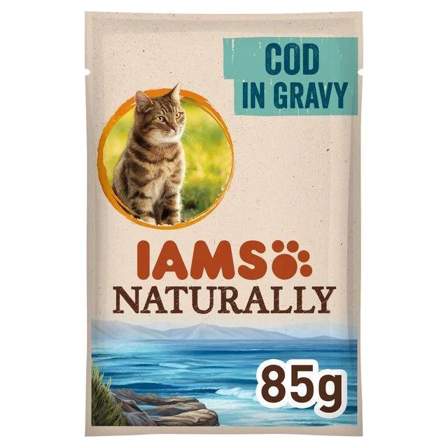    - Fish-based cat food  Iams Naturally Adult Cat With Cod In Gravy - 85G